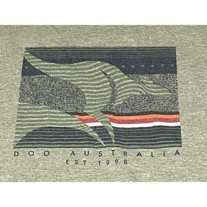 Doo Australia TShirt Kangaroo Mens Large Green Distressed Lounge Graphic Tee